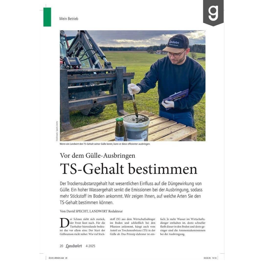 TS-Gehalt der Gülle selbst bestimmen